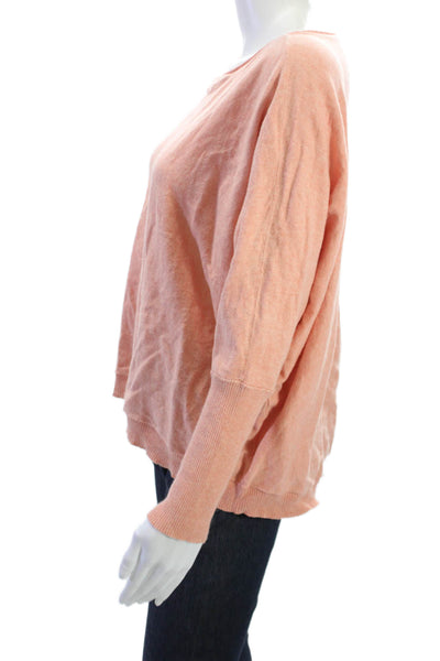 Eileen Fisher Unisex Pullover Pink Organic Cotton Cashmere Long Sleeve Size M