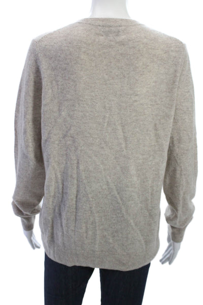 Nordstrom Unisex Pullover Beige Crew Neck Long Sleeve Size M
