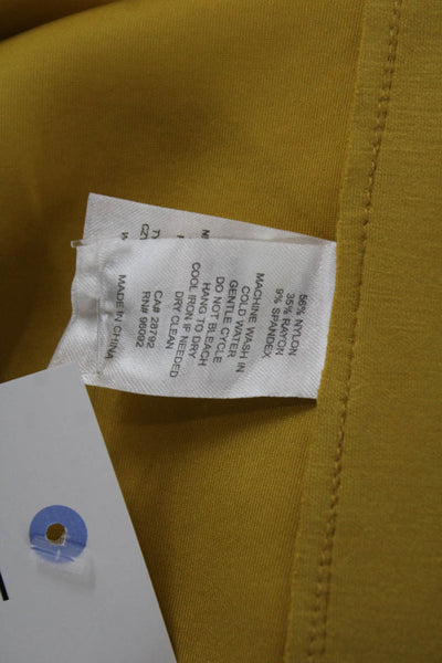 Carolina Belle Women Overcoat Yellow Long Sleeve Mock Neck Button Size S