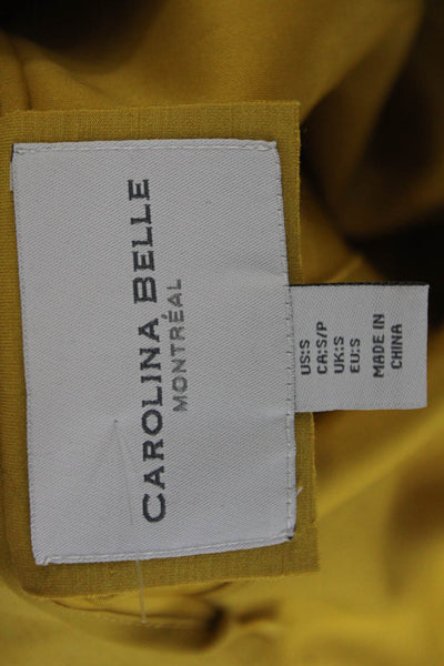 Carolina Belle Women Overcoat Yellow Long Sleeve Mock Neck Button Size S