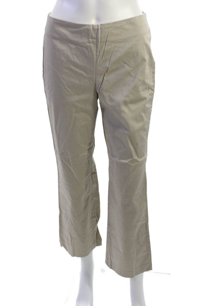 Donna Karan New York Women Khaki Chinos Beige Zip 27 Inseam Cotton Size 2