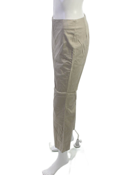 Donna Karan New York Women Khaki Chinos Beige Zip 27 Inseam Cotton Size 2