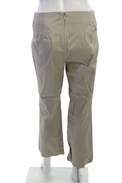 Donna Karan New York Women Khaki Chinos Beige Zip 27 Inseam Cotton Size 2