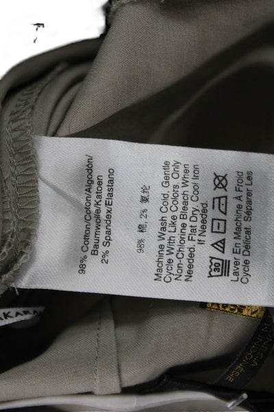 Donna Karan New York Women Khaki Chinos Beige Zip 27 Inseam Cotton Size 2