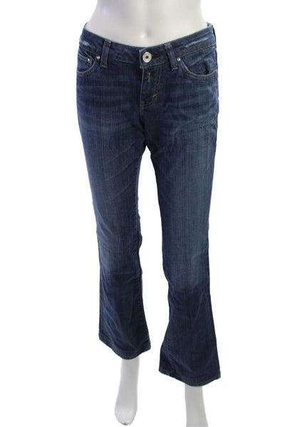 Banana Republic Womens Dark Blue Bootcut Jeans Button Low Rise Size 25