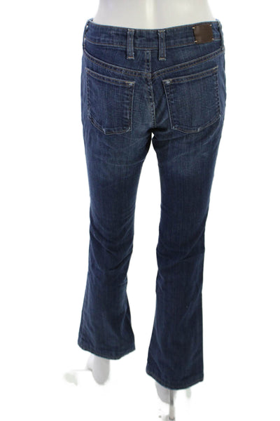 Banana Republic Womens Dark Blue Bootcut Jeans Button Low Rise Size 25