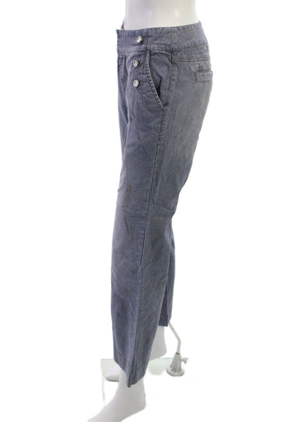 DKNY Jeans Womens Cropped Striped Gray Button Mid Rise Pants Size 2P