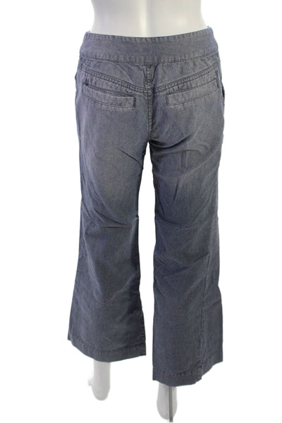 DKNY Jeans Womens Cropped Striped Gray Button Mid Rise Pants Size 2P