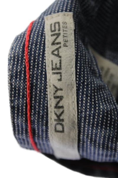 DKNY Jeans Womens Cropped Striped Gray Button Mid Rise Pants Size 2P
