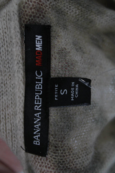 Banana Republic Unisex Cardigan Leopard V-Neck Button Long Sleeve Beige Size PS