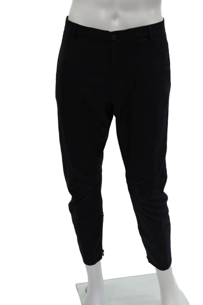 Lanvin Mens Cropped Ankle Dress Pants Black Wool Button Size 50