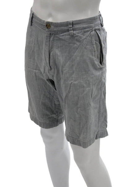 J Crew Mens Chino Shorts Gray 100% Cotton Button Closure Size 34W
