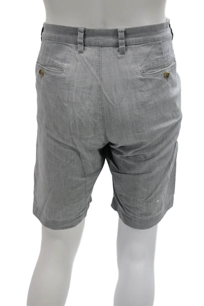 J Crew Mens Chino Shorts Gray 100% Cotton Button Closure Size 34W