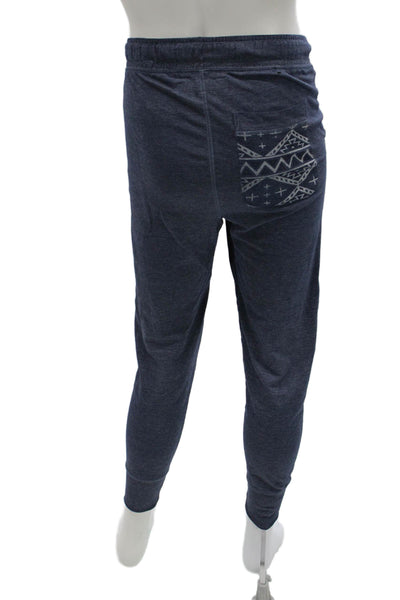 Cotton On Mens Dark Blue Aztec Jogger Sweatpants Cotton Drawstring Size M