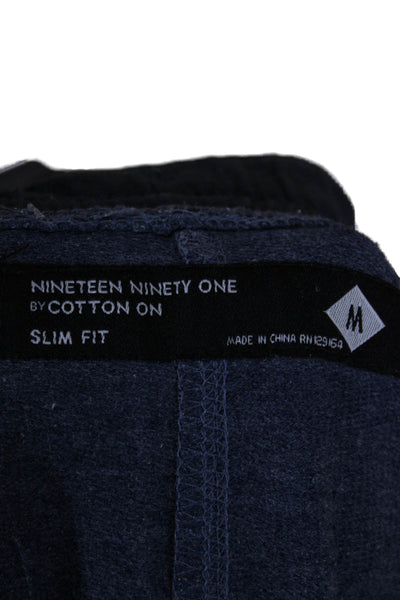 Cotton On Mens Dark Blue Aztec Jogger Sweatpants Cotton Drawstring Size M