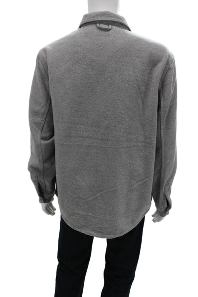 JACHS Mens Point Collar Herringbone Button-Up Shirt Gray Size L