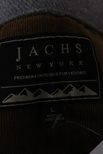 JACHS Mens Point Collar Herringbone Button-Up Shirt Gray Size L