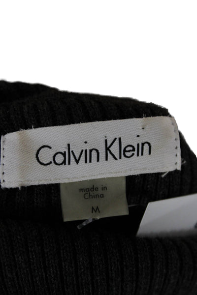 Calvin Klein Women Black Turtleneck Fit & Flare Sweater Dress Size M