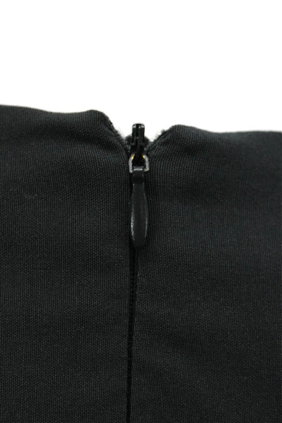 Zara Women Bodycon Mini Dress Black Square Neck Long Sleeve Polyester Size S