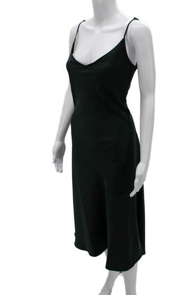House of Harlow 1960 Women Black V-Neck Slip Midi Dress 90s Sleeveless Size M
