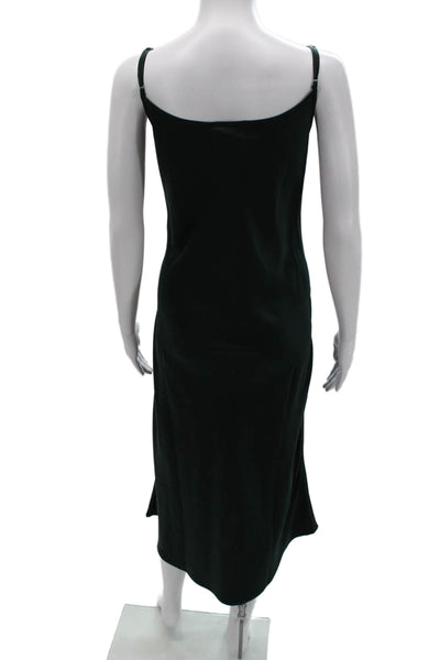 House of Harlow 1960 Women Black V-Neck Slip Midi Dress 90s Sleeveless Size M
