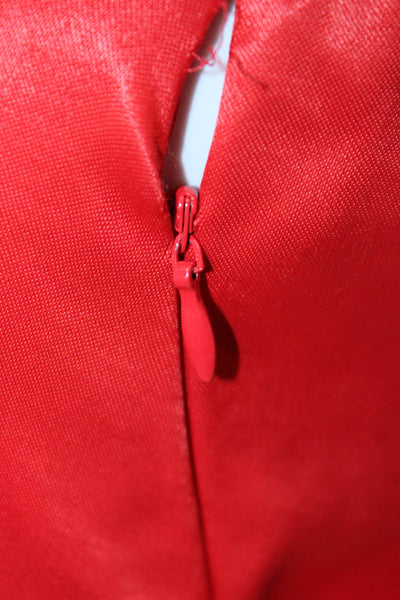 Zara Womens Slip Dress Red V Neck Sleeveless Long Size S
