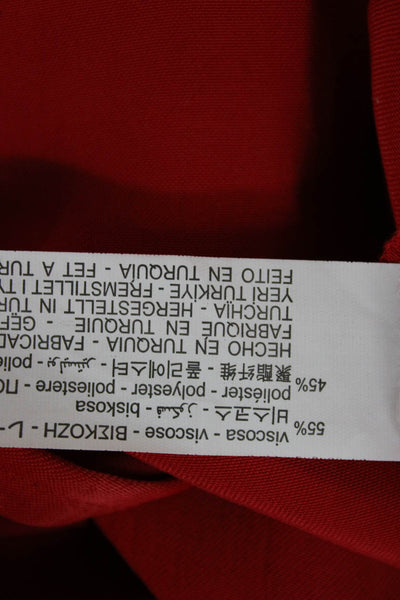 Zara Womens Slip Dress Red V Neck Sleeveless Long Size S