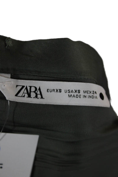 Zara Women Maxi Slip Dress Dark Gray V-Neck Sleeveless Bohemian Size XS
