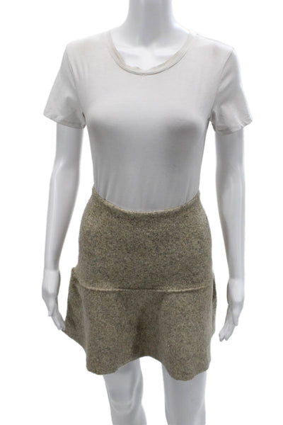 Zara Women A-Line Mini Skirt Beige Size S