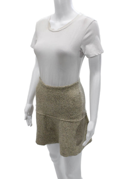 Zara Women A-Line Mini Skirt Beige Size S