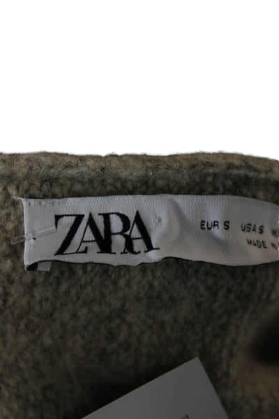 Zara Women A-Line Mini Skirt Beige Size S