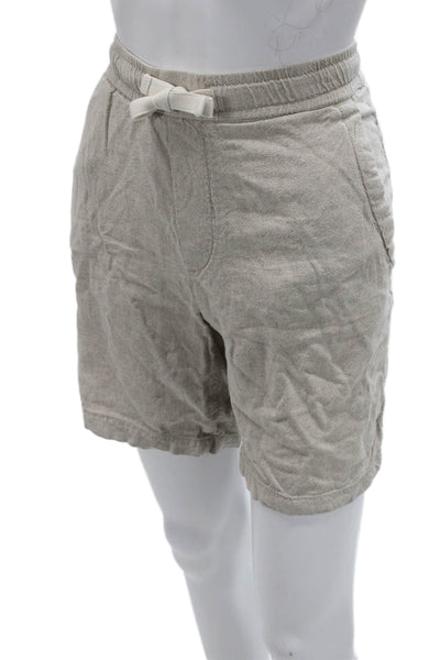 Zara Mens Chino Shorts Beige Cotton Drawstring Size L