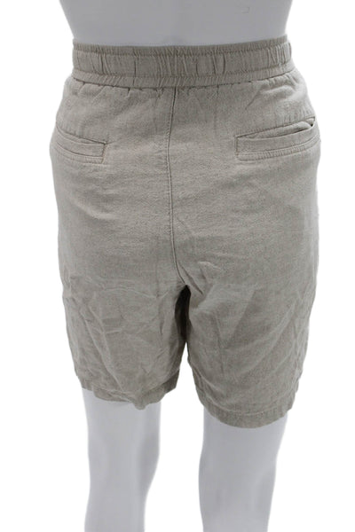 Zara Mens Chino Shorts Beige Cotton Drawstring Size L