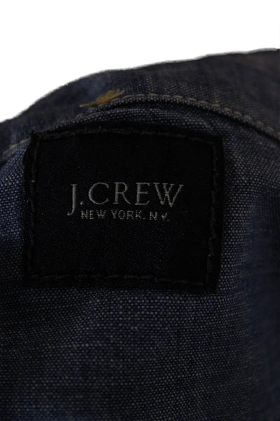 J Crew Men Chino Shorts Blue 100% Cotton Button Size 34W