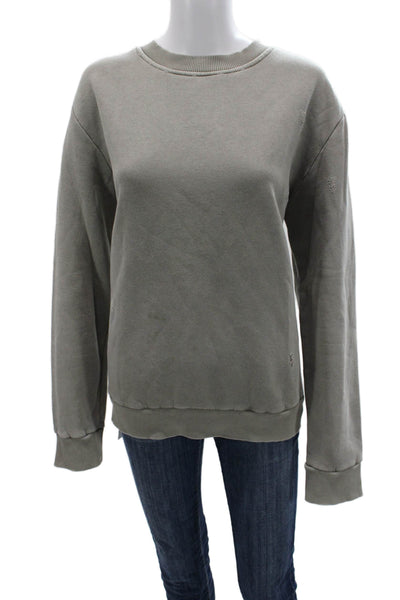 David Naman Unisex Pullover Sweatshirt Gray Crew Neck Designer Size XL