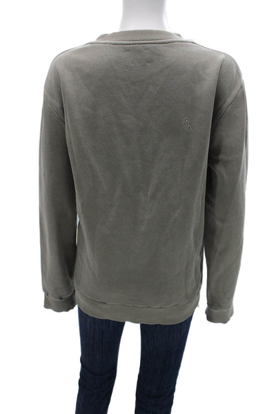 David Naman Unisex Pullover Sweatshirt Gray Crew Neck Designer Size XL