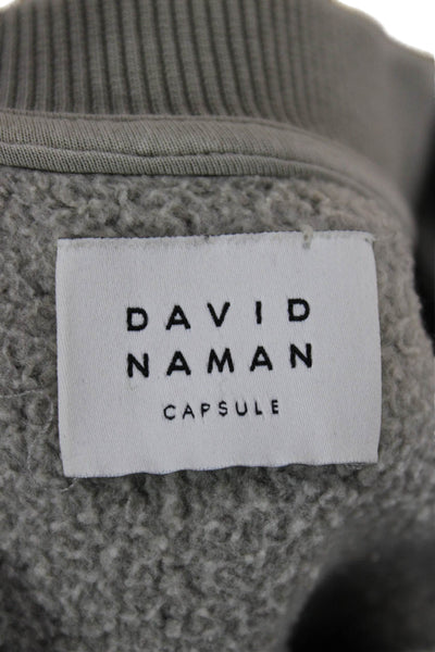 David Naman Unisex Pullover Sweatshirt Gray Crew Neck Designer Size XL