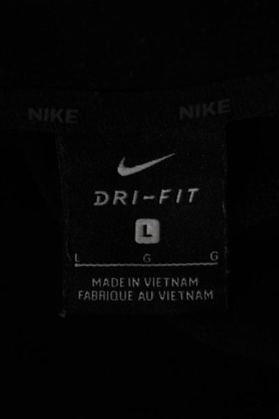 Nike Unisex Full-Zip Hoodie Black High Neck Drawstring Polyester Size L