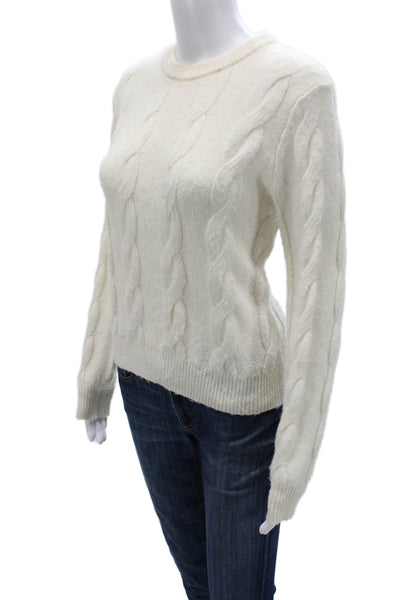 MNG Unisex Pullover Sweater White Crew Neck Long Sleeve Size XS