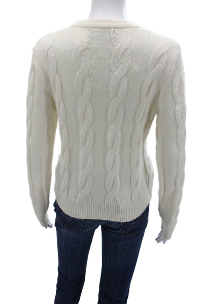 MNG Unisex Pullover Sweater White Crew Neck Long Sleeve Size XS