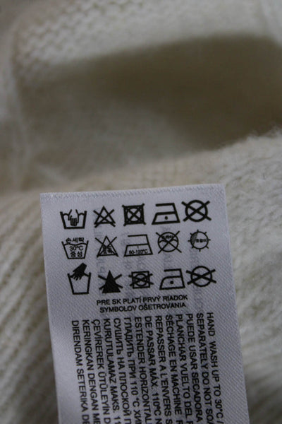 MNG Unisex Pullover Sweater White Crew Neck Long Sleeve Size XS