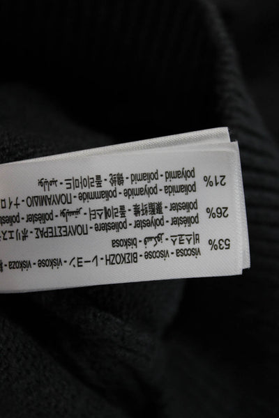 Zara Womens Henley Hoodie Dark Gray Long Sleeve Drawstring Size M