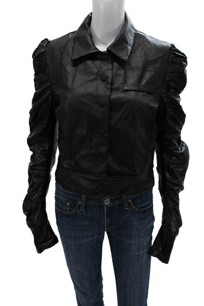 Beulah Women Bomber Jacket Gothic Black Polyester Long Sleeve Size M