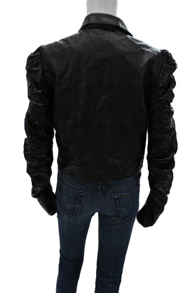 Beulah Women Bomber Jacket Gothic Black Polyester Long Sleeve Size M