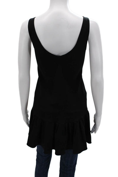 Amanda Uprichard Women Black V-Neck Sleeveless Tunic Tank 97% Polyester Size PP