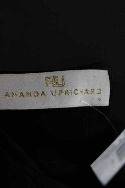 Amanda Uprichard Women Black V-Neck Sleeveless Tunic Tank 97% Polyester Size PP