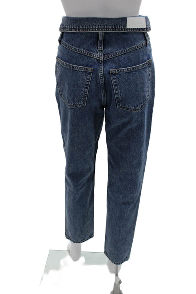 Re/Done Unisex Blue Paperbag Tapered High Rise Jeans Button Fly 28in Size 24