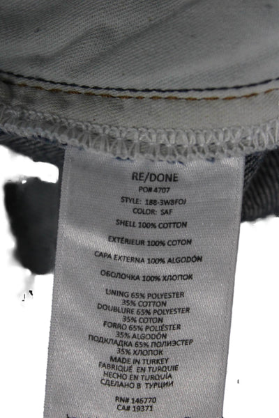 Re/Done Unisex Blue Paperbag Tapered High Rise Jeans Button Fly 28in Size 24