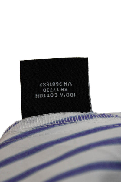 Victoria Beckham Women Shirt Dress Blue Striped Cotton Size XS