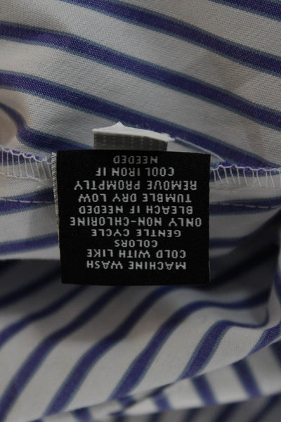 Victoria Beckham Women Shirt Dress Blue Striped Cotton Size XS
